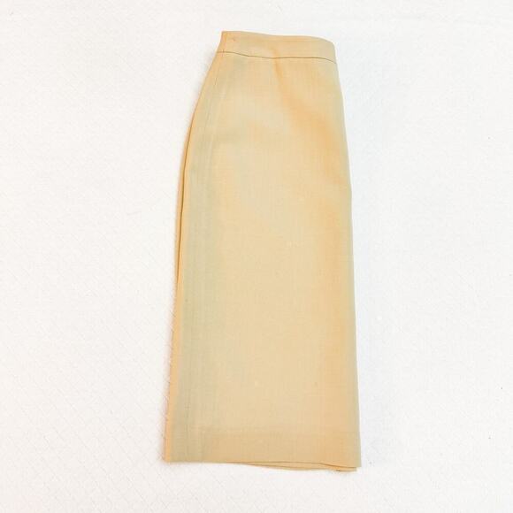 Izzat Baba Cream Straight Pencil Skirt Linen Blend Size 26 - Picture 5 of 5
